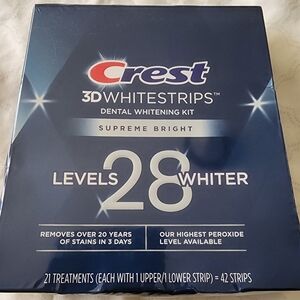 Crest 3D White strips SUPREME BRIGHT 28 Levels Whiter 42 Strips SEALED